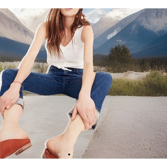 NWOT  Chic Western Madewell The High-Rise Slim Boyjean G7686 Preppy Painted 27 - Picture 4 of 9